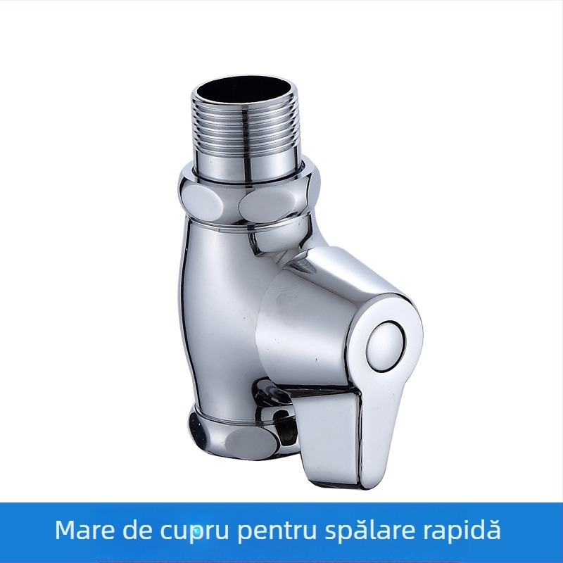 JW-6612 Supapă de spălare cu închidere automată, corp din cupru, pentru toaletă publică, presiune apă 0,8–1,2 MPa, spălare 4–8 s