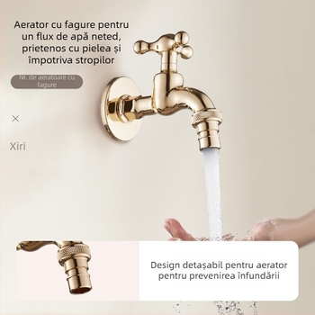 Robinet pentru mașina de spălat, din cupru pur, finisaj electroplatat, montaj în perete, conducte 1/2-inch, model XR6659