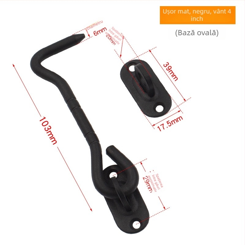 Cârlig pentru fereastră din oțel inoxidabil, finisaj mat satinat, model 52515, brand Dinit, stil modern minimalist / lux ușor