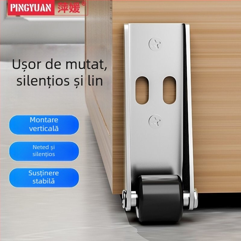 Roți ghidare pentru uși glisante cu suport inferior, din oțel inoxidabil, stil modern minimalist
