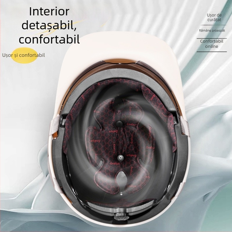 Casca half-helmet Andia pentru motociclete, ABS, certificat 3C, pentru adulți, potrivită pentru toate sezoanele