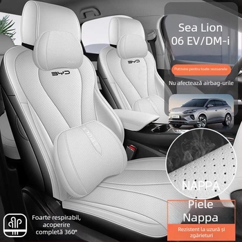 Husă din piele pentru scaun, complet închisă, respirabilă, pentru patru sezoane, design personalizabil