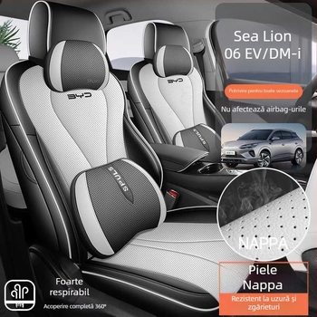 Husă din piele pentru scaun, complet închisă, respirabilă, pentru patru sezoane, design personalizabil