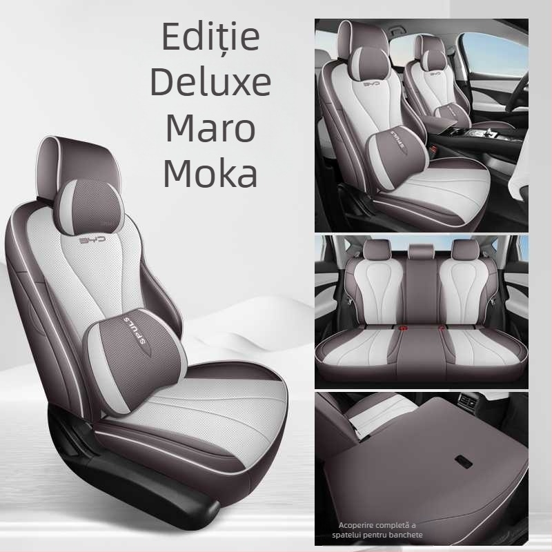 Husă din piele pentru scaun, complet închisă, respirabilă, pentru patru sezoane, design personalizabil