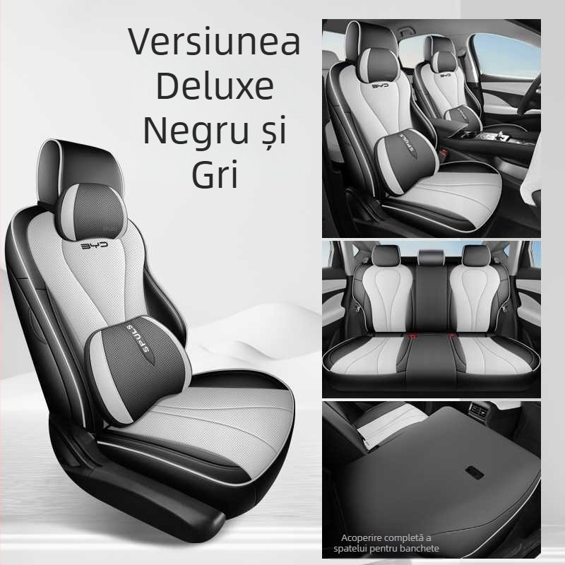 Husă din piele pentru scaun, complet închisă, respirabilă, pentru patru sezoane, design personalizabil