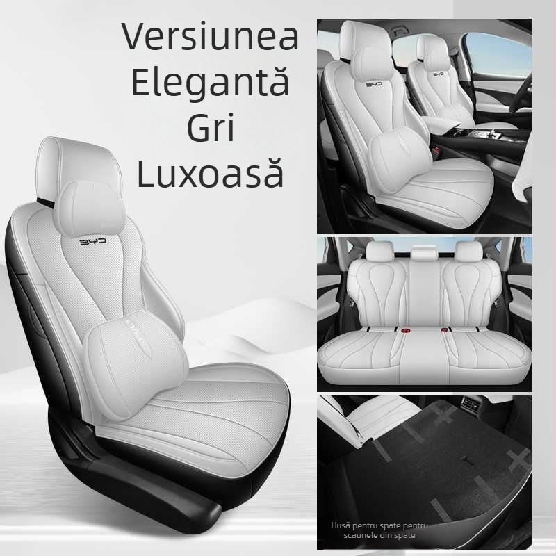 Husă din piele pentru scaun, complet închisă, respirabilă, pentru patru sezoane, design personalizabil