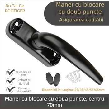 Mâner pentru uși și ferestre cu încuietoare în două puncte — aliaj de aluminiu; finisaj: vopsire cu spray; pentru uși și ferestre; model: Altul; stil: modern minimalist