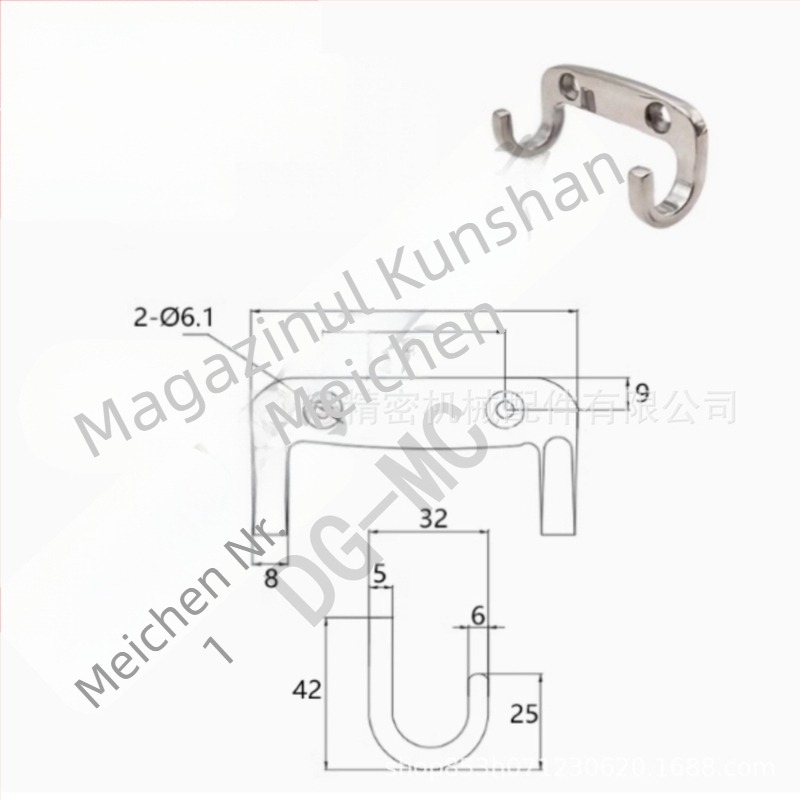 HFZ27-65/80 Cârlig dublu din oțel inoxidabil | Finisaj oglindit, pentru băi, dulapuri și garderobe | Meichen
