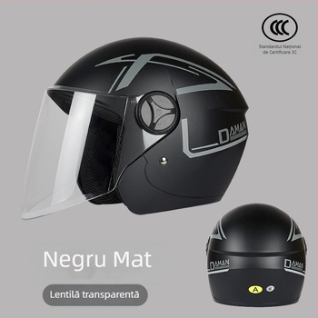 Casca pentru motocicletă electrică, 3/4 stil, ABS, certificat 3C, pentru adulți, utilizare de iarnă (ABS, certificat 3C, 3/4 stil, adulți, iarnă)