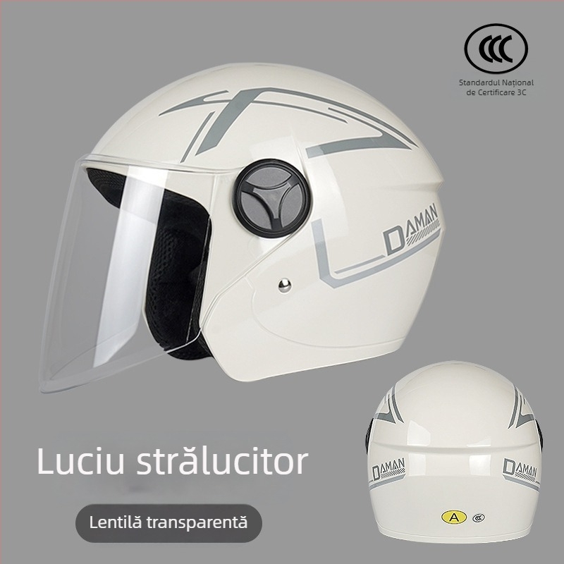Casca pentru motocicletă electrică, 3/4 stil, ABS, certificat 3C, pentru adulți, utilizare de iarnă (ABS, certificat 3C, 3/4 stil, adulți, iarnă)