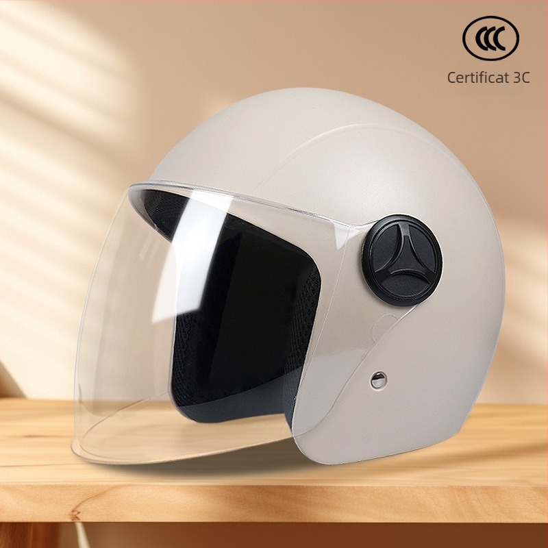 Casca pentru motocicletă electrică, 3/4 stil, ABS, certificat 3C, pentru adulți, utilizare de iarnă (ABS, certificat 3C, 3/4 stil, adulți, iarnă)