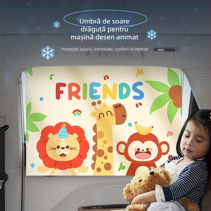 Cortină de protecție solară pentru mașină cu ventuză pentru geamuri din spate, poliester, opacă și groasă, personalizabilă, potrivire universală