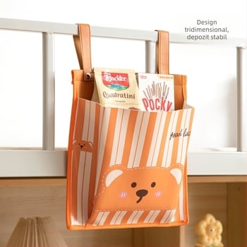 Geantă de depozitare suspendată din PU – Organizator modern, simplu, pentru perete, lenjerie, șosete, cărți și gustări