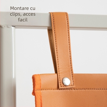 Geantă de depozitare suspendată din PU – Organizator modern, simplu, pentru perete, lenjerie, șosete, cărți și gustări