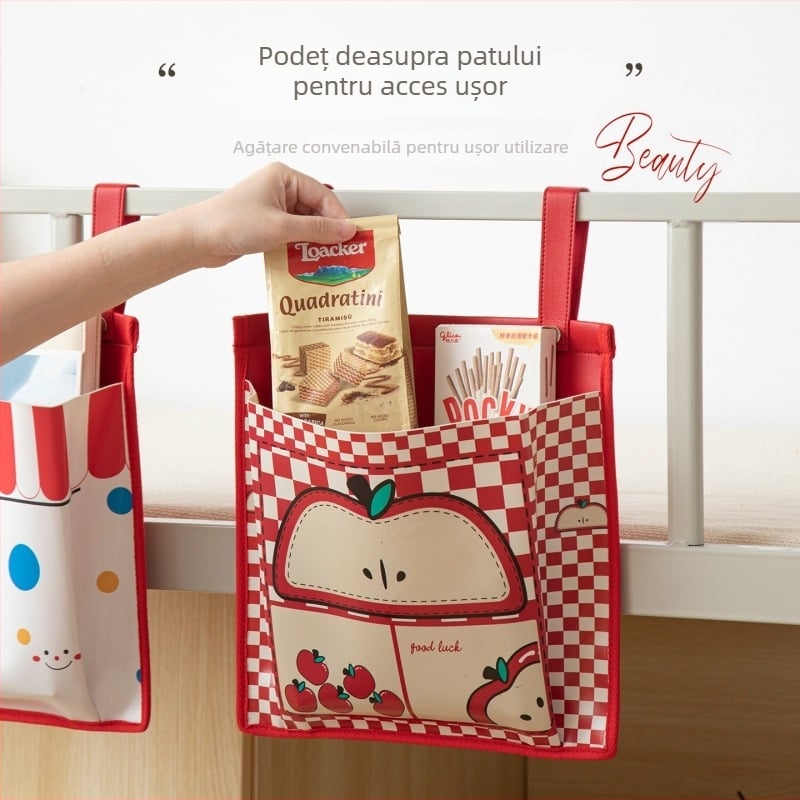 Geantă de depozitare suspendată din PU – Organizator modern, simplu, pentru perete, lenjerie, șosete, cărți și gustări