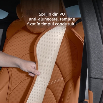 Lubin pernă de șezut auto – stil plat, suprafață din piele microfibră, umplere burete, universal pentru toate anotimpurile