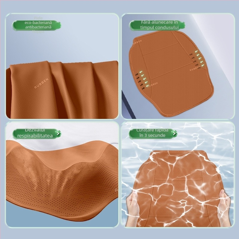 Lubin pernă de șezut auto – stil plat, suprafață din piele microfibră, umplere burete, universal pentru toate anotimpurile