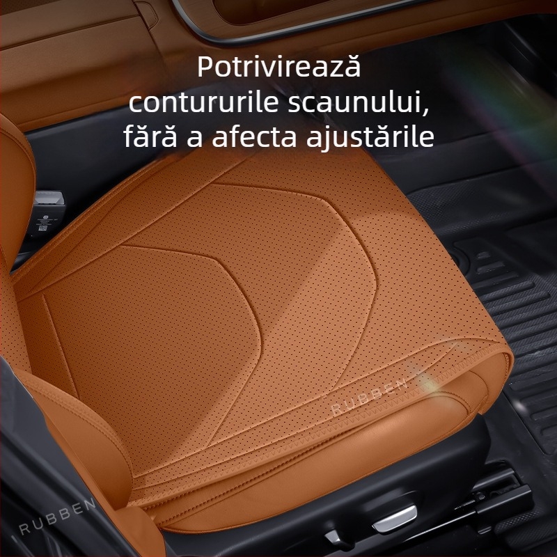Lubin pernă de șezut auto – stil plat, suprafață din piele microfibră, umplere burete, universal pentru toate anotimpurile