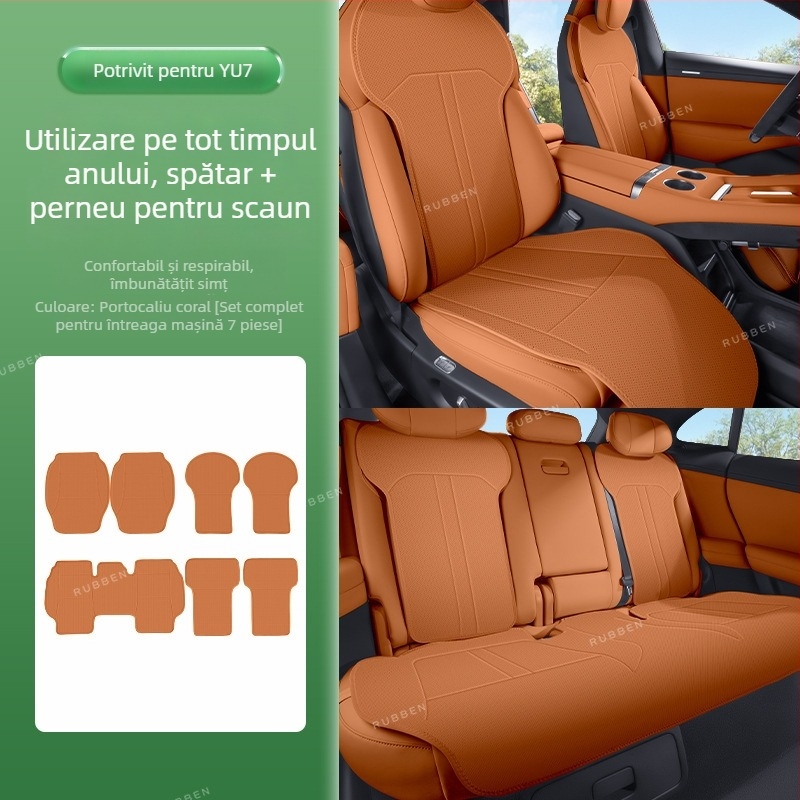 Lubin pernă de șezut auto – stil plat, suprafață din piele microfibră, umplere burete, universal pentru toate anotimpurile