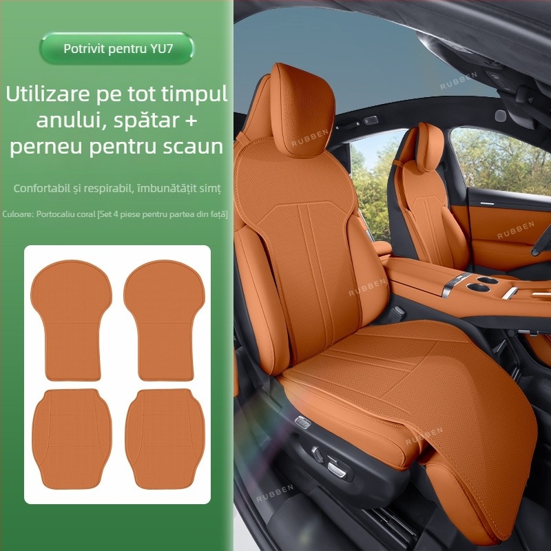 Lubin pernă de șezut auto – stil plat, suprafață din piele microfibră, umplere burete, universal pentru toate anotimpurile