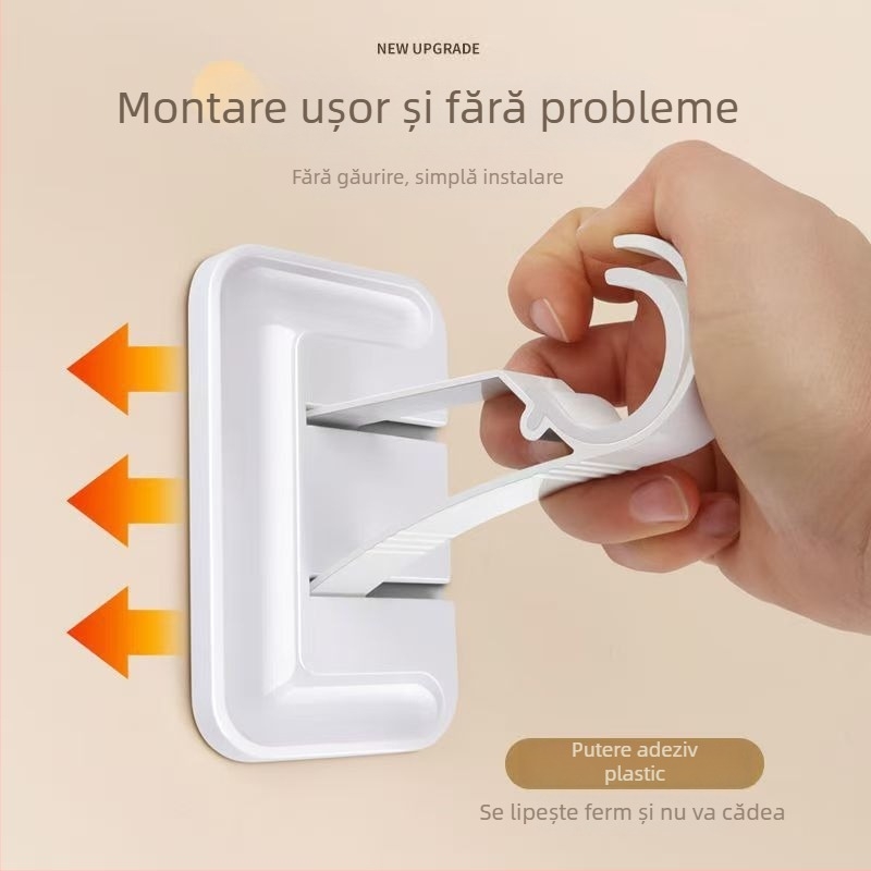 Tijă pentru perdea fără găuri, montaj cu adeziv pe perete, aliaj de aluminiu, potrivit pentru garderobă și uscător de haine