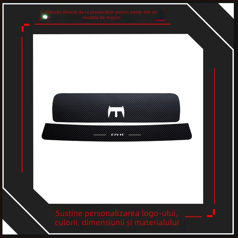 Bandă de protecție a pragului pentru Honda Civic 2016-2025 (a 10-a/a 11-a generație) – textură fibră de carbon, WEETOOL, personalizabil