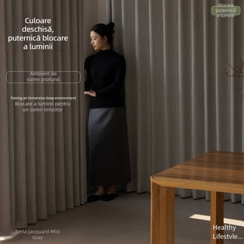 Draperii Chenille în stil franțuzesc, blackout, nivel ridicat de umbrire 71–90%, țesătură principală 90% poliester, lavabilă în mașină