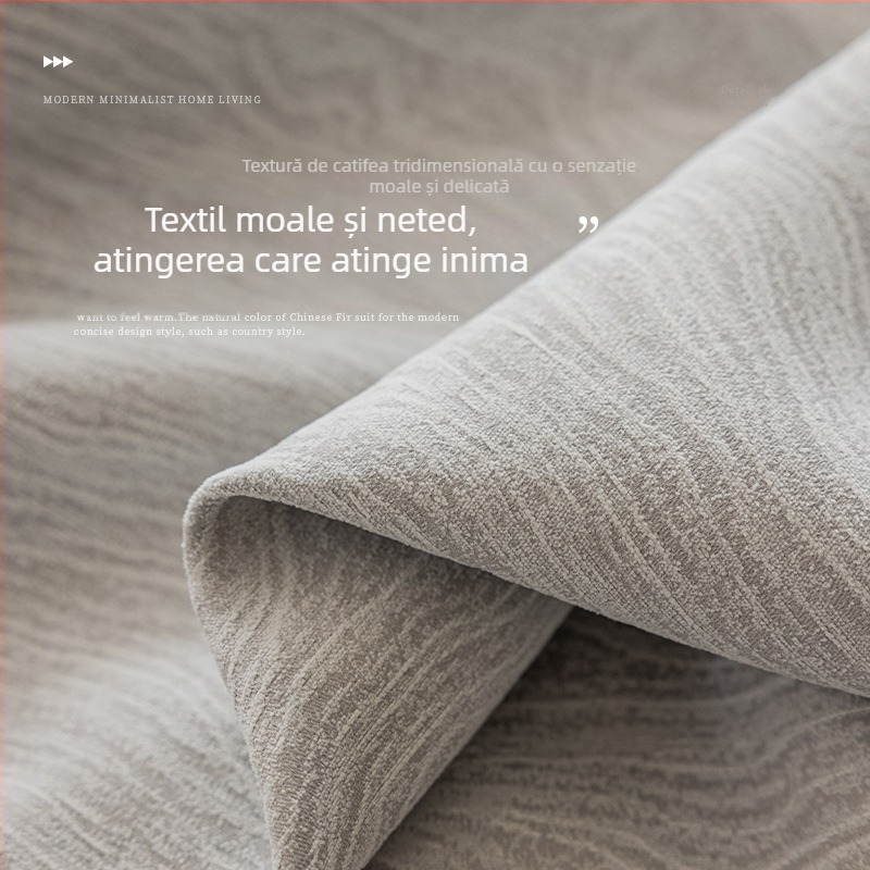 Draperii Chenille în stil franțuzesc, blackout, nivel ridicat de umbrire 71–90%, țesătură principală 90% poliester, lavabilă în mașină