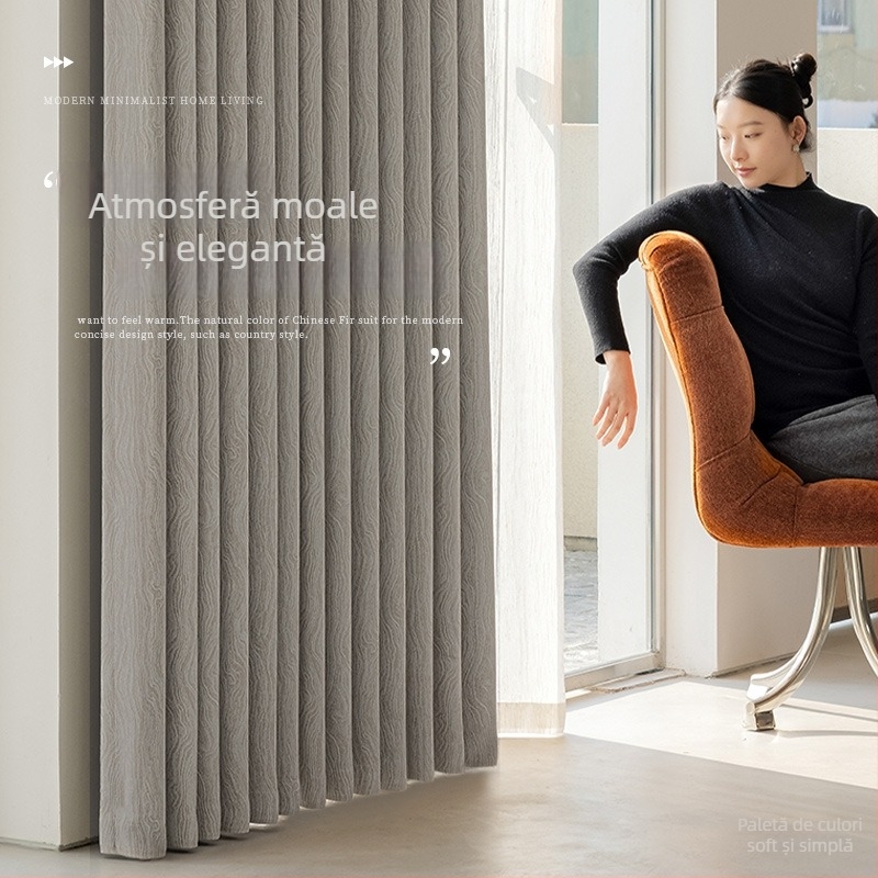 Draperii Chenille în stil franțuzesc, blackout, nivel ridicat de umbrire 71–90%, țesătură principală 90% poliester, lavabilă în mașină