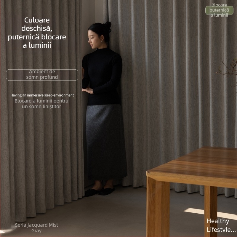 Draperii Chenille în stil franțuzesc, blackout, nivel ridicat de umbrire 71–90%, țesătură principală 90% poliester, lavabilă în mașină