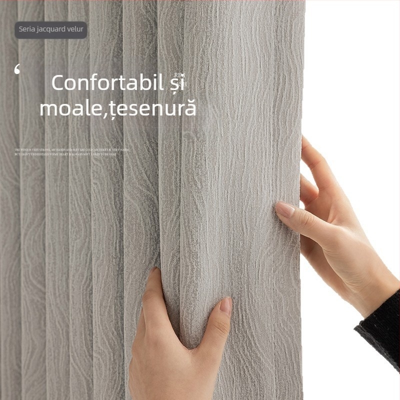 Draperii Chenille în stil franțuzesc, blackout, nivel ridicat de umbrire 71–90%, țesătură principală 90% poliester, lavabilă în mașină