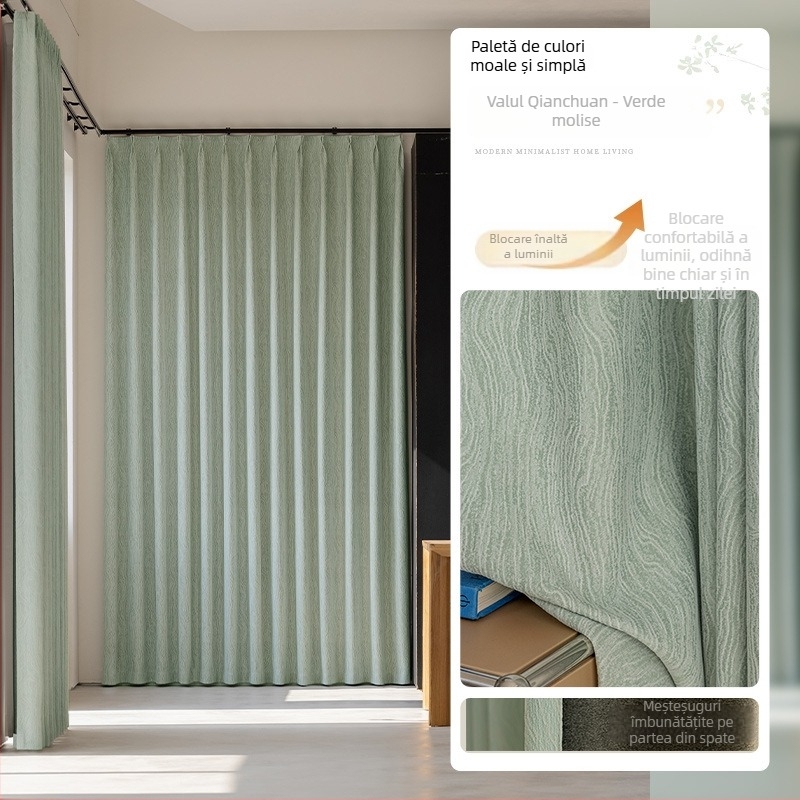 Draperii Chenille în stil franțuzesc, blackout, nivel ridicat de umbrire 71–90%, țesătură principală 90% poliester, lavabilă în mașină