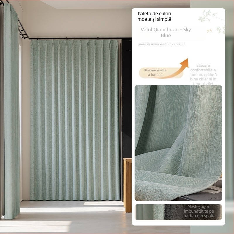 Draperii Chenille în stil franțuzesc, blackout, nivel ridicat de umbrire 71–90%, țesătură principală 90% poliester, lavabilă în mașină