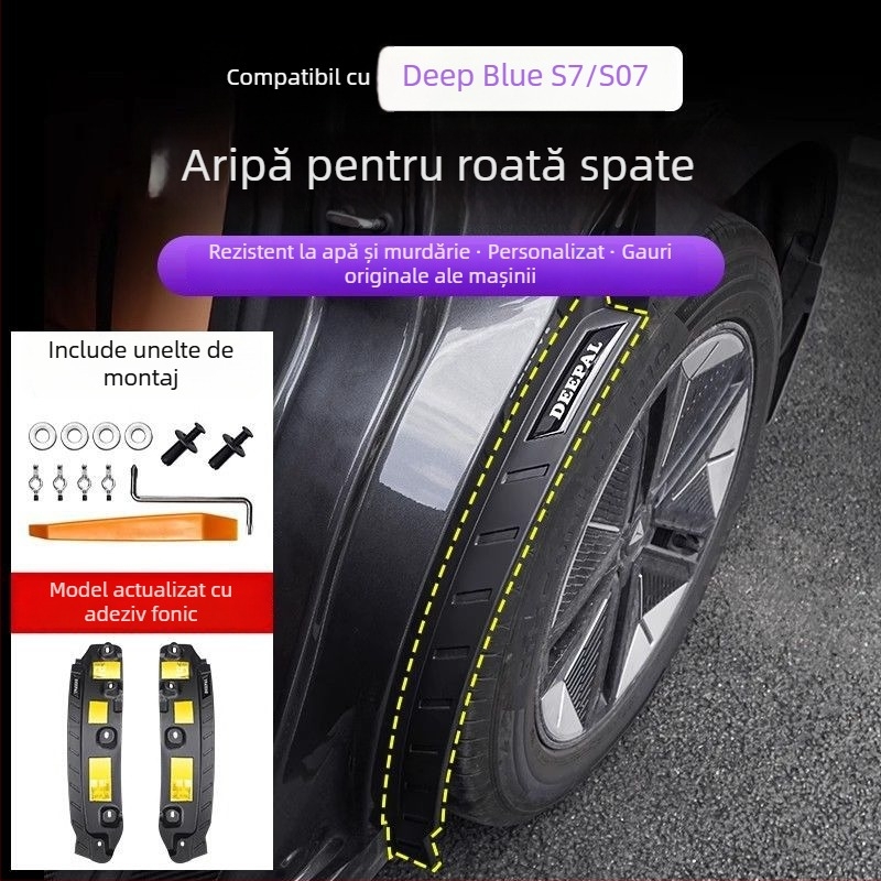 Liner pentru aripa spate la Changan S7/S07 — plastic moale, compatibil cu Q07, transmisie automată