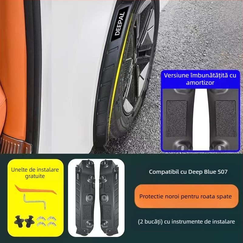 Liner pentru aripa spate la Changan S7/S07 — plastic moale, compatibil cu Q07, transmisie automată