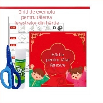Model de tăiere pe hârtie pentru ferestre pentru copii DIY – material: hârtie, ambalaj: pungă Opp, categorie: grile ferestre