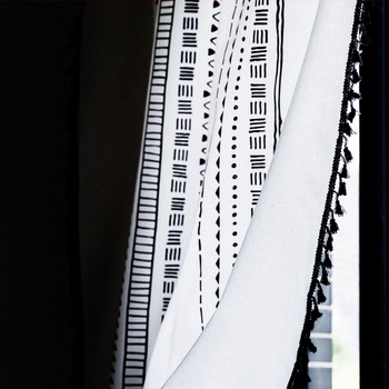 Cortine Boho imprimate pentru bucătărie și dormitor, semi-întunecare (40-70%), amestec poliester-bumbac, imprimare, compatibile cu ferestre de tip bay