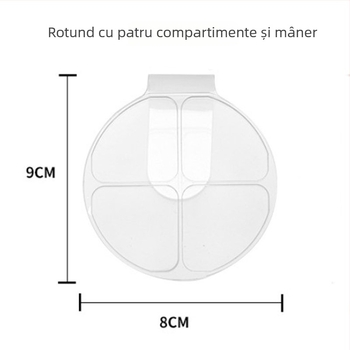 Wafferday Paletă acrilică portabilă, circulară, cu patru compartimente pentru amestecarea fondului de ten lichid, instrument de machiaj