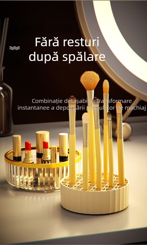 Cutie de curățare din silicon pentru pensule de machiaj și set de curățare Beauty Egg cu vas de depozitare și suport de uscare