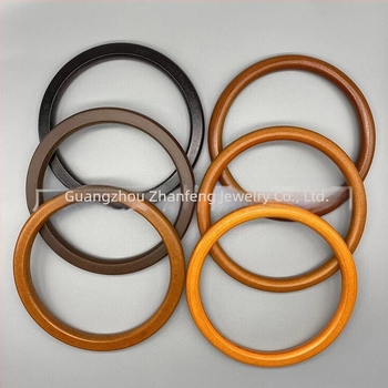 Inel circular din lemn pentru brățară DIY și mâner de geantă – accesoriu din lemn (Material: Lemn; Brand: Junfeng; Stil: trend național; Model: culoare solidă; Funcție: Reducerea încărcării)