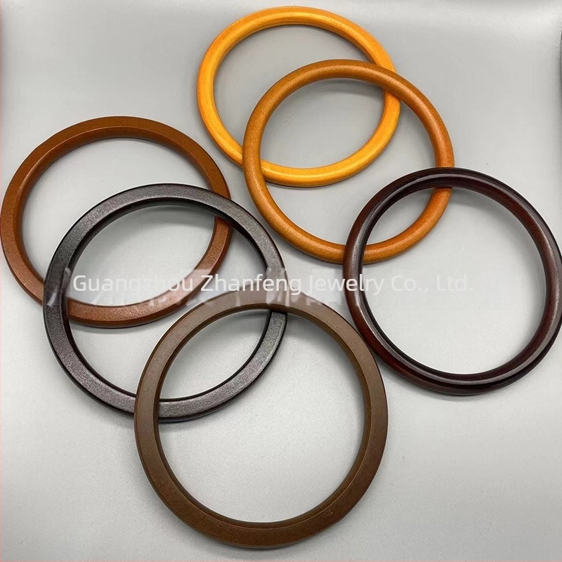 Inel circular din lemn pentru brățară DIY și mâner de geantă – accesoriu din lemn (Material: Lemn; Brand: Junfeng; Stil: trend național; Model: culoare solidă; Funcție: Reducerea încărcării)