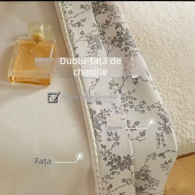 Cortine chenille duble, blackout total, jacquard, umbrire 70–90%, pentru living, dormitor, balcon, lux minimalist în stil francez