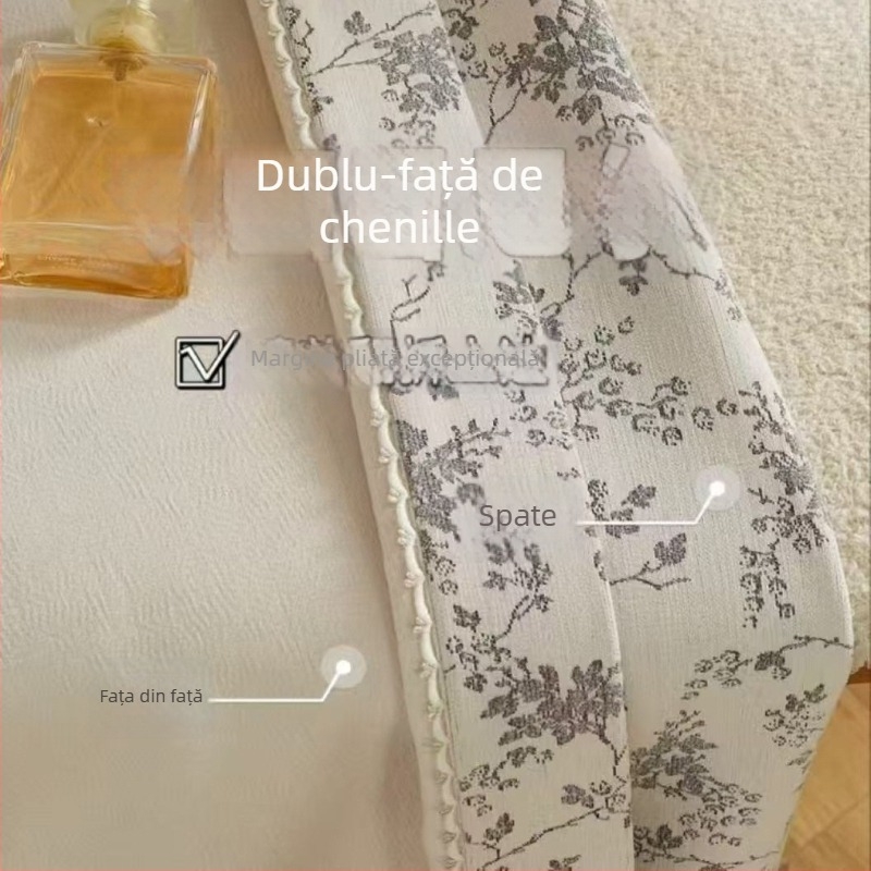 Cortine chenille duble, blackout total, jacquard, umbrire 70–90%, pentru living, dormitor, balcon, lux minimalist în stil francez