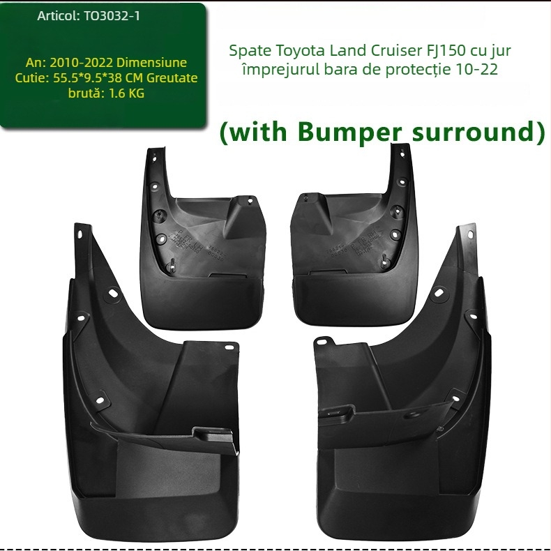 Herdsman Protecție noroi pentru Toyota Land Cruiser Prado FJ120/FJ90/LC90 (1995-2022), plastic PP+TPE ecologic moale, personalizare disponibilă