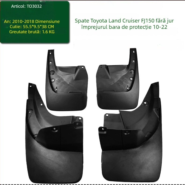 Herdsman Protecție noroi pentru Toyota Land Cruiser Prado FJ120/FJ90/LC90 (1995-2022), plastic PP+TPE ecologic moale, personalizare disponibilă