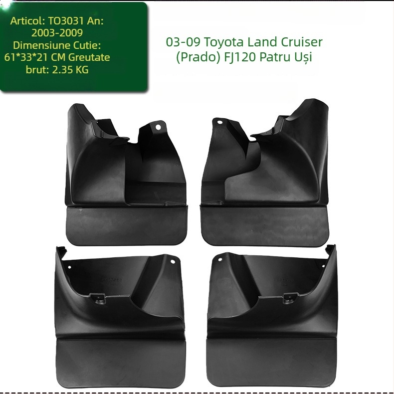 Herdsman Protecție noroi pentru Toyota Land Cruiser Prado FJ120/FJ90/LC90 (1995-2022), plastic PP+TPE ecologic moale, personalizare disponibilă