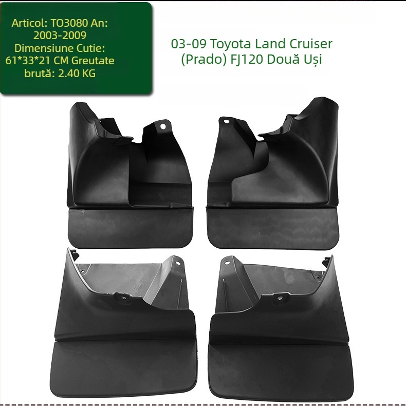 Herdsman Protecție noroi pentru Toyota Land Cruiser Prado FJ120/FJ90/LC90 (1995-2022), plastic PP+TPE ecologic moale, personalizare disponibilă