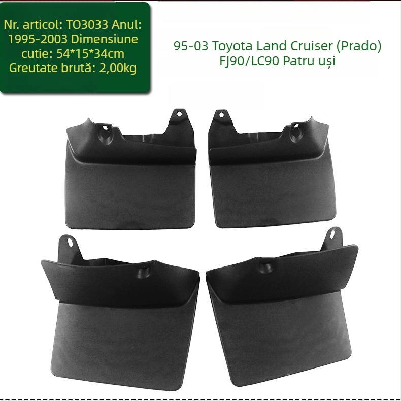 Herdsman Protecție noroi pentru Toyota Land Cruiser Prado FJ120/FJ90/LC90 (1995-2022), plastic PP+TPE ecologic moale, personalizare disponibilă