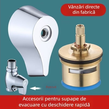 Manetă de robinet de spălare din alamă, cu nucleu de cupru, deschidere rapidă, pentru toaletă și toaletă de tip squat, model 012, timp de spălare 7 s, presiune apă 16, stil modern minimalist