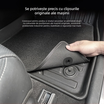 Cenfun covorașe podea TPE pentru mașină și pernă de spate pentru Leapmotor Lafa5 – impermeabile, rezistente la uzură, cu model fibră de carbon în stil galaxie, material ecologic, personalizabile